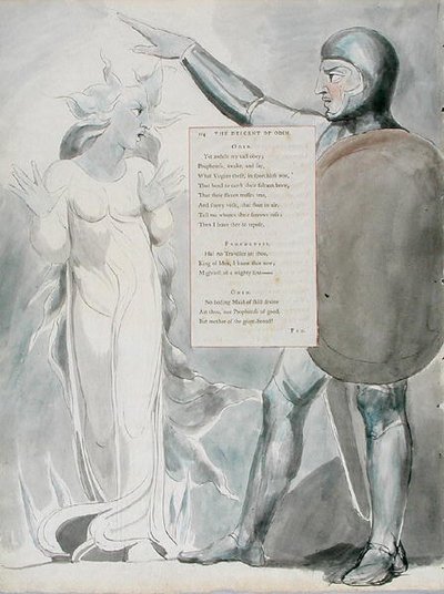 La Discesa di Odino, disegno 84 da Le Poesie di Thomas Gray, 1797-98 da William Blake